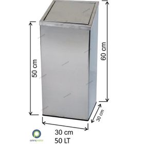 Arı Metal 1341 50 lt Dokunmatik Kare Çöp Kovası