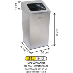 Arı Metal 1361 54 lt İmaj Çöp Kovası