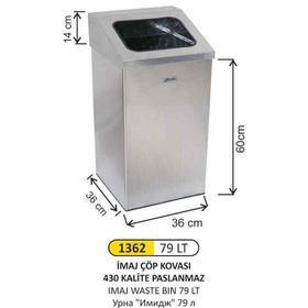 Arı Metal 1362 79 lt İmaj Çöp Kovası