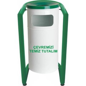 Arı Metal 1704 Bahçe U Tipi Boyalı Çöp Kovası