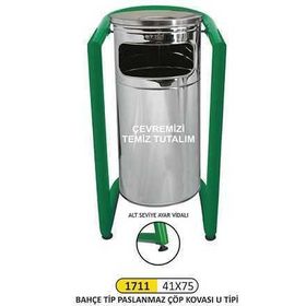 Arı Metal 1711 Bahçe U Tipi 41x75 Çöp Kovası