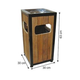 Arı Metal 2108 28 lt Ahşap Kare Çöp Kovası