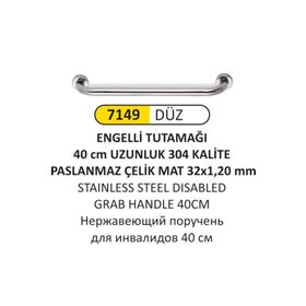 Arı Metal 7149 40 cm Paslanmaz Engelli Tutunma Barı