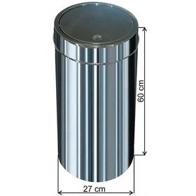 Arı Metal Dokunmatik Kapaklı 34 lt Paslanmaz Çöp Kovası