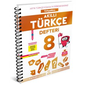 Arı Yayınları 8. Sınıf Türkçemino Akıllı Türkçe Defteri