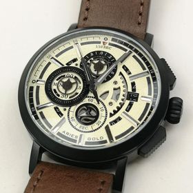 Aries Gold G-7018 BK-BEI Erkek Kol Saati