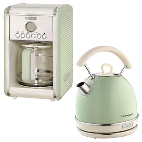 Ariete Vintage Yeşil Filtre Kahve Makinesi ve Kettle Seti