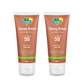 Arifoğlu 2x100 ml 50+ Organik Aloe Veralı Anti Aging Güneş Kremi