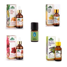 Arifoğlu 50 ml Tatlı Badem Yağı+50 ml Hint Yağı+20 ml Ylang Ylang Yağı+20 ml Nane Yağı+5 ml Niaouli Hızlı Uzama Saç Bakım Yağı Seti