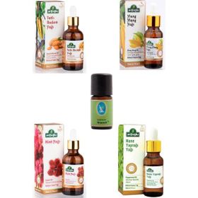 Arifoğlu 50 ml Tatlı Badem Yağı+50 ml Hint Yağı+20 ml Ylang Ylang Yağı+20 ml Nane Yağı+5 ml Niaouli Hızlı Uzama Saç Bakım Yağı Seti