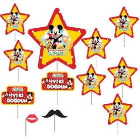 Arikum 12 Adet Mickey Mouse Clubhouse Doğum Günü Konuşma Balonu