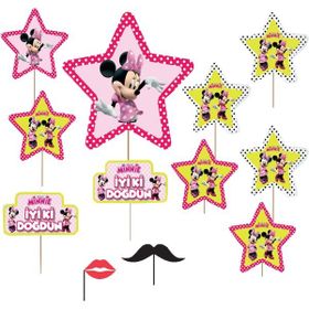 Arikum 12 Adet Minnie Mouse Doğum Günü Konuşma Balonu