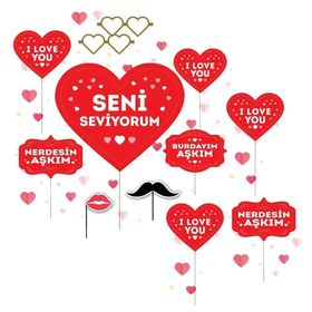 Arikum 12 Adet Seni Seviyorum Aşk Konuşma Balonu