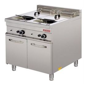 Arisco EF922 Seri Profesyonel 850x900x900 cm 2x24 lt Tahliyeli Dolaplı 90'lık Elektrikli Fritöz