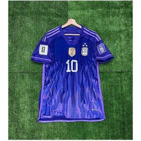 Arjantin 2022 Dünya Kupası Mor Lionel Messi Deplasman Forması