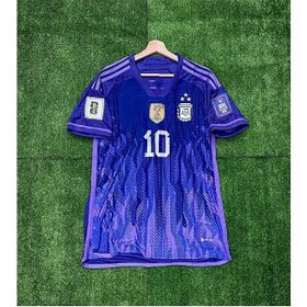 Arjantin 2022 Dünya Kupası Mor Lionel Messi Deplasman Forması