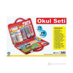 Ark 17 Çeşit 79 Parça Çantalı Okul Seti