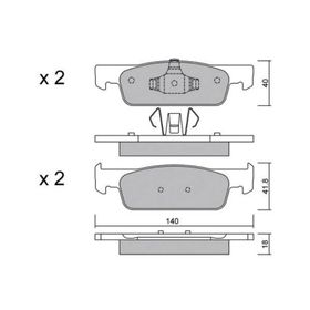 Arka Fren Pabucu (Citroen Saxo, Xsara, ZX/Dacia Logan, Sandero/Peugeot 106, 206, 306 / Renault Clio, Clio Campus, Clio Van, Laguna, Logan, Sandero, Thalia, Twingo 94>)