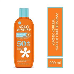 Arko 200 ml Suncare Çok Yüksek Korumalı 50 Faktör Güneş Losyonu