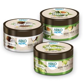 Arko 3x250 ml Nem Değerli Yağlar Avokado Hindistan Cevizi Zeytinyağlı Krem