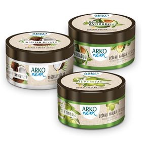 Arko 3x250 ml Nem Değerli Yağlar Avokado Hindistan Cevizi Zeytinyağlı Krem