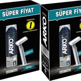 Arko Men 10 Adet Tekli Tıraş Bıçağı + 2'li Set Pro 200 ml Force Tıraş Köpüğü