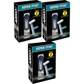 Arko Men 10 Adet Tekli Tıraş Bıçağı + 3'lü Set Pro 200 ml Force Tıraş Köpüğü