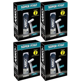 Arko Men 10 Adet Tekli Tıraş Bıçağı + 4'lü Set Pro 200 ml Force Tıraş Köpüğü