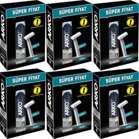 Arko Men 10 Adet Tekli Tıraş Bıçağı + 6'lı Set Pro 200 ml Force Tıraş Köpüğü