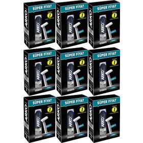 Arko Men 10 Adet Tekli Tıraş Bıçağı + 9'lu Set Pro 200 ml Force Tıraş Köpüğü