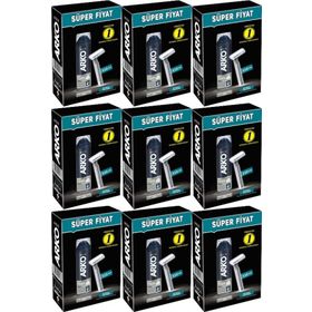 Arko Men 10 Adet Tekli Tıraş Bıçağı + 9'lu Set Pro 200 ml Force Tıraş Köpüğü