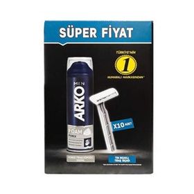 Arko Men 10 Adet Tekli Tıraş Bıçağı+200 ml Force Tıraş Köpüğü