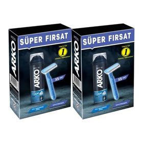 Arko Men Banyo 5 Adet Tıraş Bıçağı + 2'li Set Pro 200 ml Cool Tıraş Köpüğü