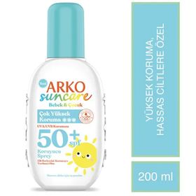 Arko Suncare SPF50+ Çok Yüksek Korumalı 200 ml Bebek Çocuk Güneş Kremi