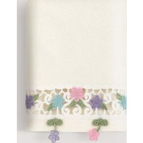 Arliva Home Alya Krem 50x85 Kadife Nakışlı Çeyiz Havlusu