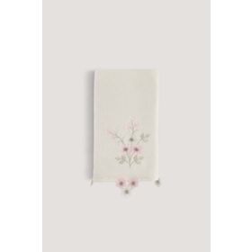 Arliva Home Asu Krem 30x50 Kadife Nakışlı Çeyiz Havlusu