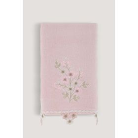 Arliva Home Asu Pudra 50x85 Kadife Nakışlı Çeyiz Havlusu