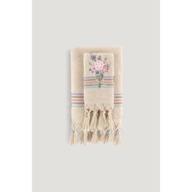 Arliva Home Asuman Bej 50x80 Nakışlı Havlu