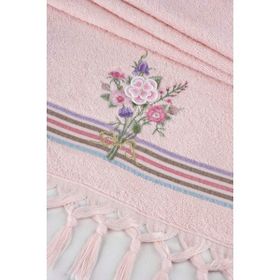 Arliva Home Asuman Pudra 50x80 Nakışlı Havlu