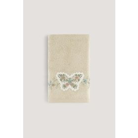 Arliva Home Kelebek Bambu Bej 30x50 Nakışlı Havlu