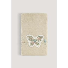 Arliva Home Kelebek Bambu Bej 50x85 Nakışlı Havlu