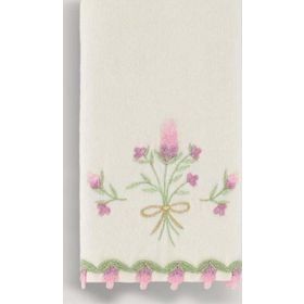 Arliva Home Lavanta Krem 30x50 Kadife Nakışlı Çeyiz Havlusu