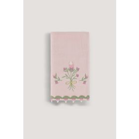 Arliva Home Lavanta Pudra 30x50 Kadife Nakışlı Çeyiz Havlusu
