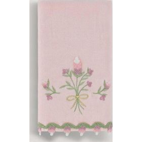 Arliva Home Lavanta Pudra 30x50 Kadife Nakışlı Çeyiz Havlusu