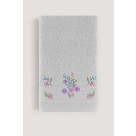 Arliva Home Lora Gri 50x85 Nakışlı Bordürü Simli Havlu