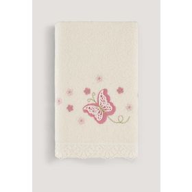 Arliva Home Mariposa Ekru 50x90 3D Nakışlı Havlu