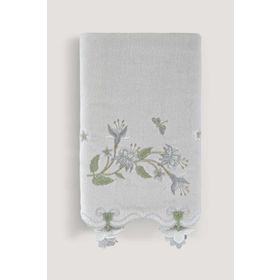 Arliva Home Nergis Gri 30x50 Kadife Nakışlı Çeyiz Havlusu