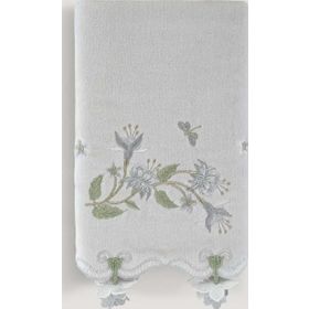 Arliva Home Nergis Gri 30x50 Kadife Nakışlı Çeyiz Havlusu