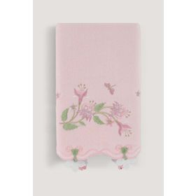 Arliva Home Nergis Pudra 30x50 Kadife Nakışlı Çeyiz Havlusu
