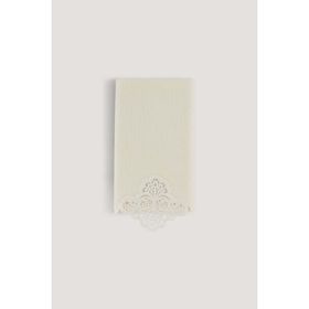 Arliva Home Sedef Krem 30x50 Kadife Nakışlı Çeyiz Havlusu